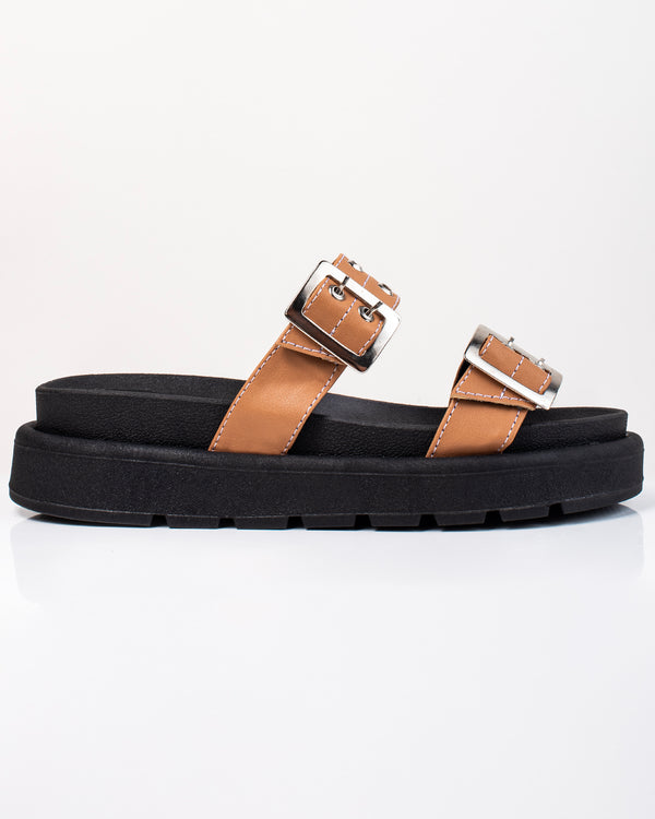 Sandalias Lucía – Plataforma negra con hebillas metálicas | Ylo Shoes