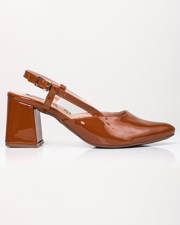 Tacón T7041 para mujer – Charol elegante, 7 cm con correa| Ylo Shoes