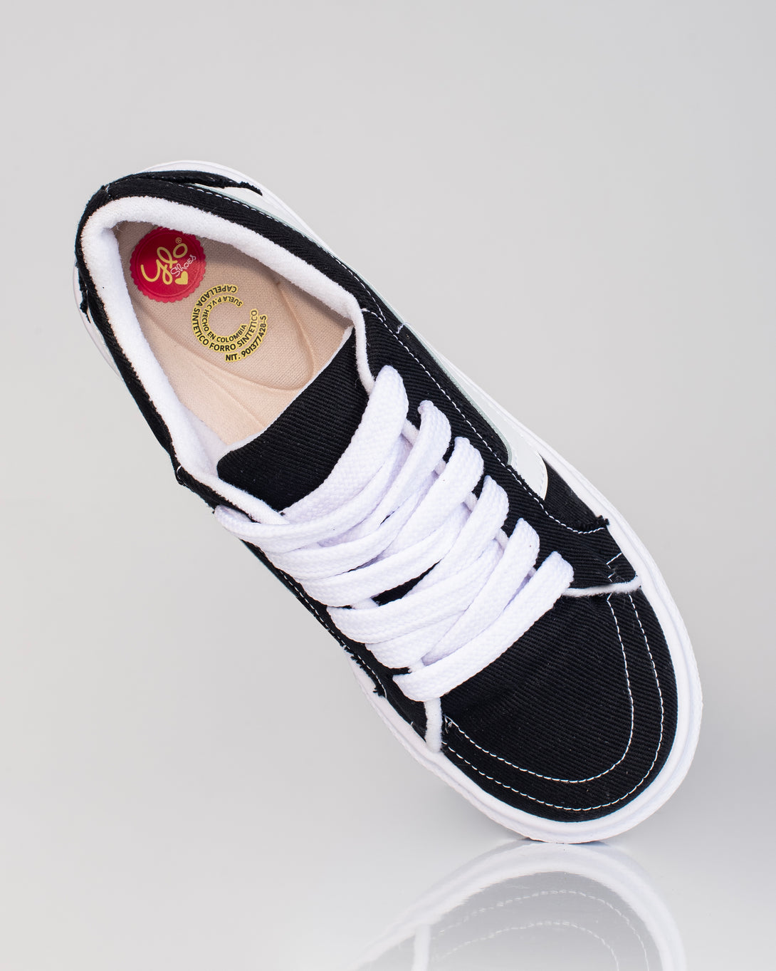 Tenis de dama tipo Vans en jeans Negro