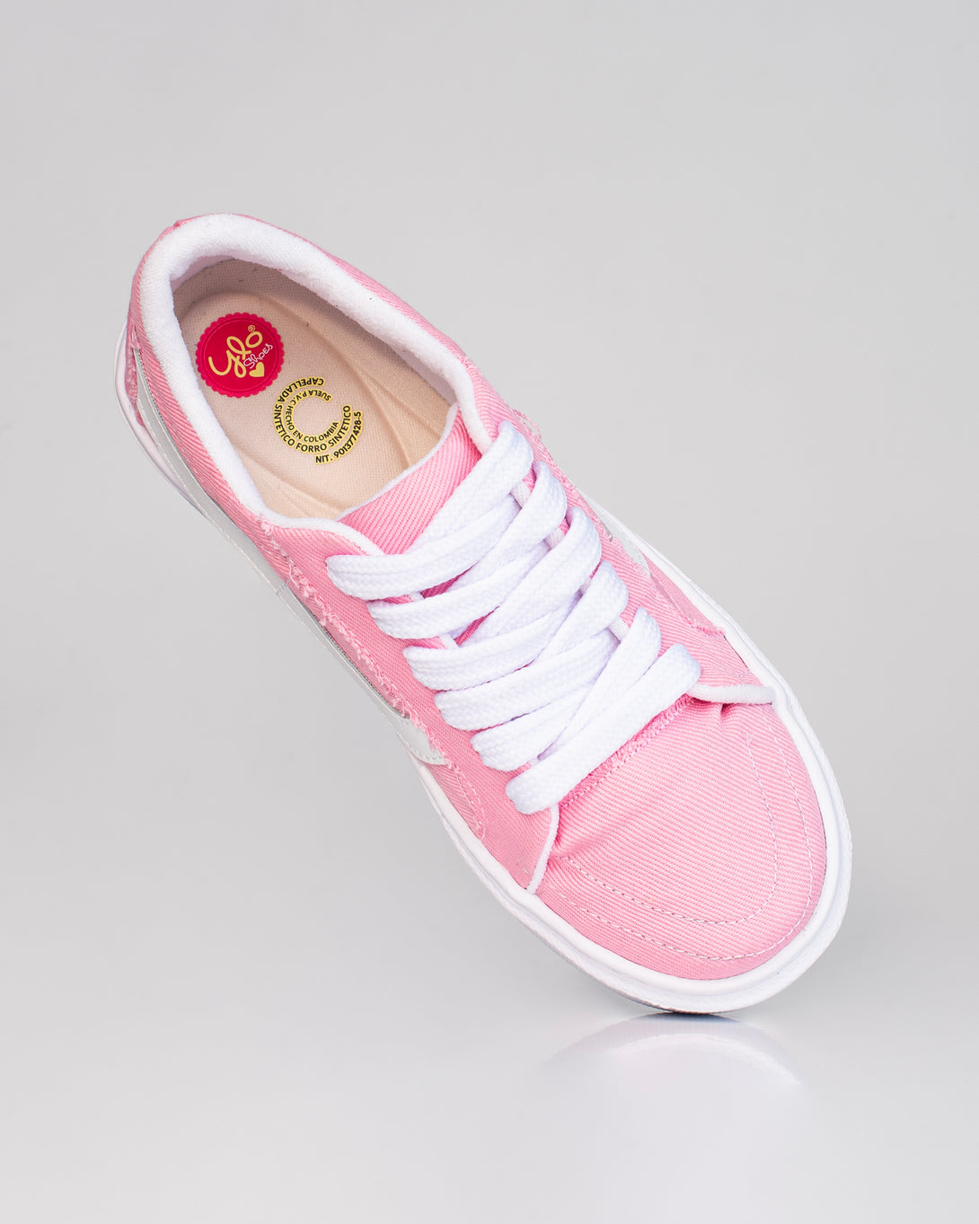 Tenis de dama tipo Vans en jeans rosado