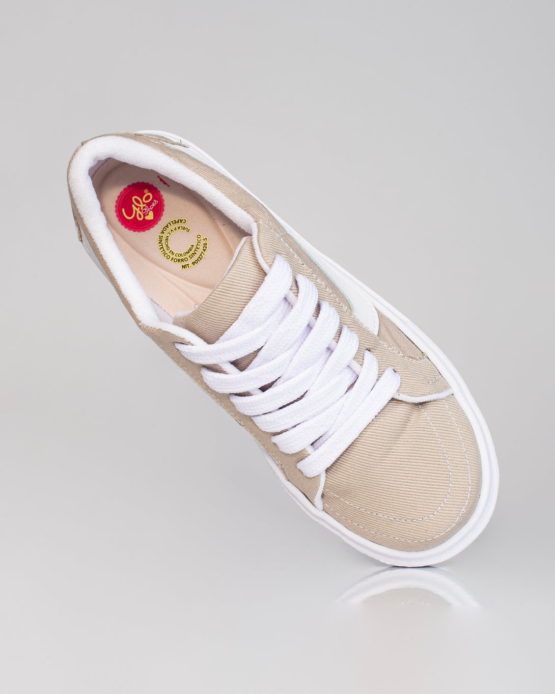 Tenis de dama tipo Vans en jeans Beige