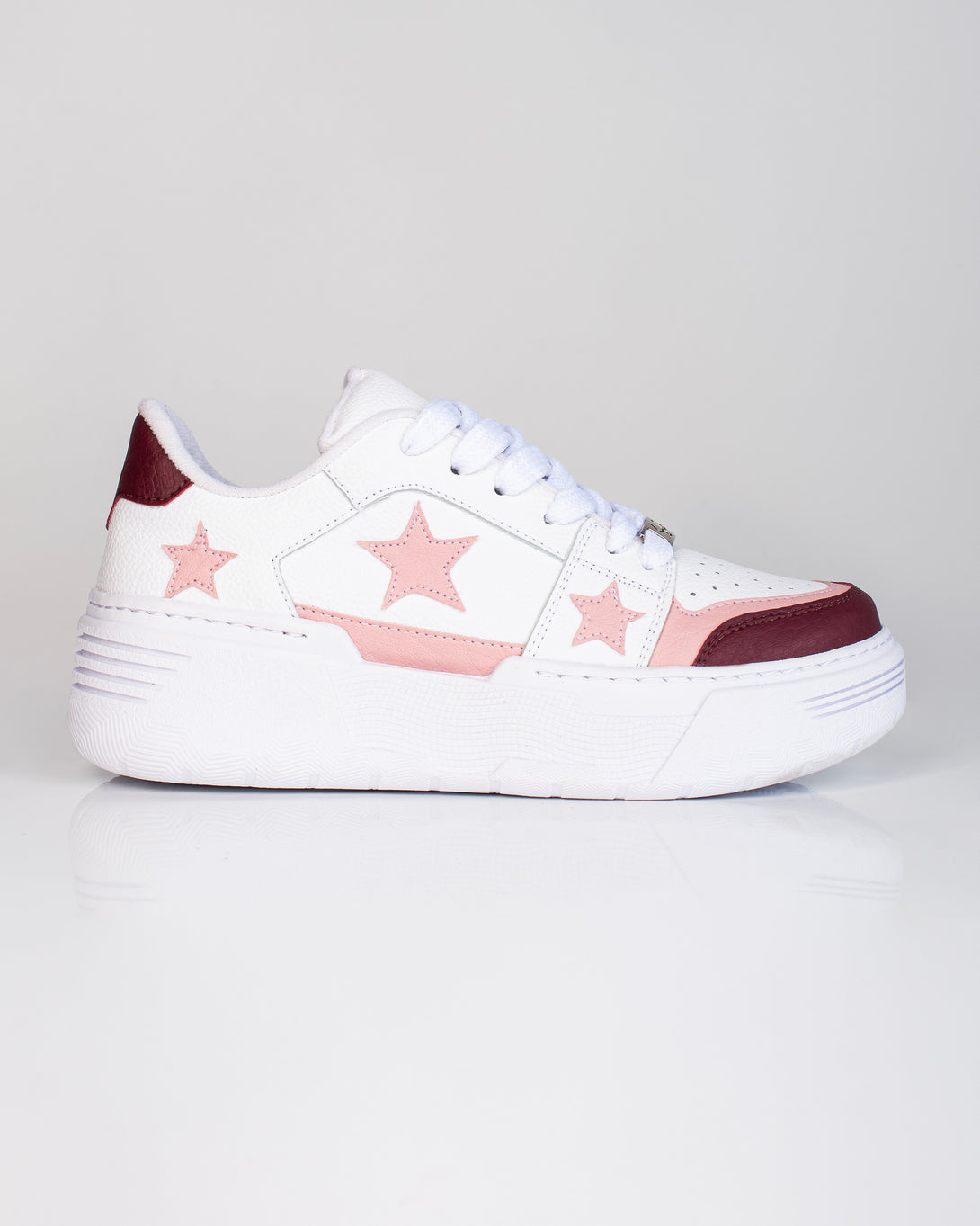 Tenis de Dama con estrellas en color Blanco rosa