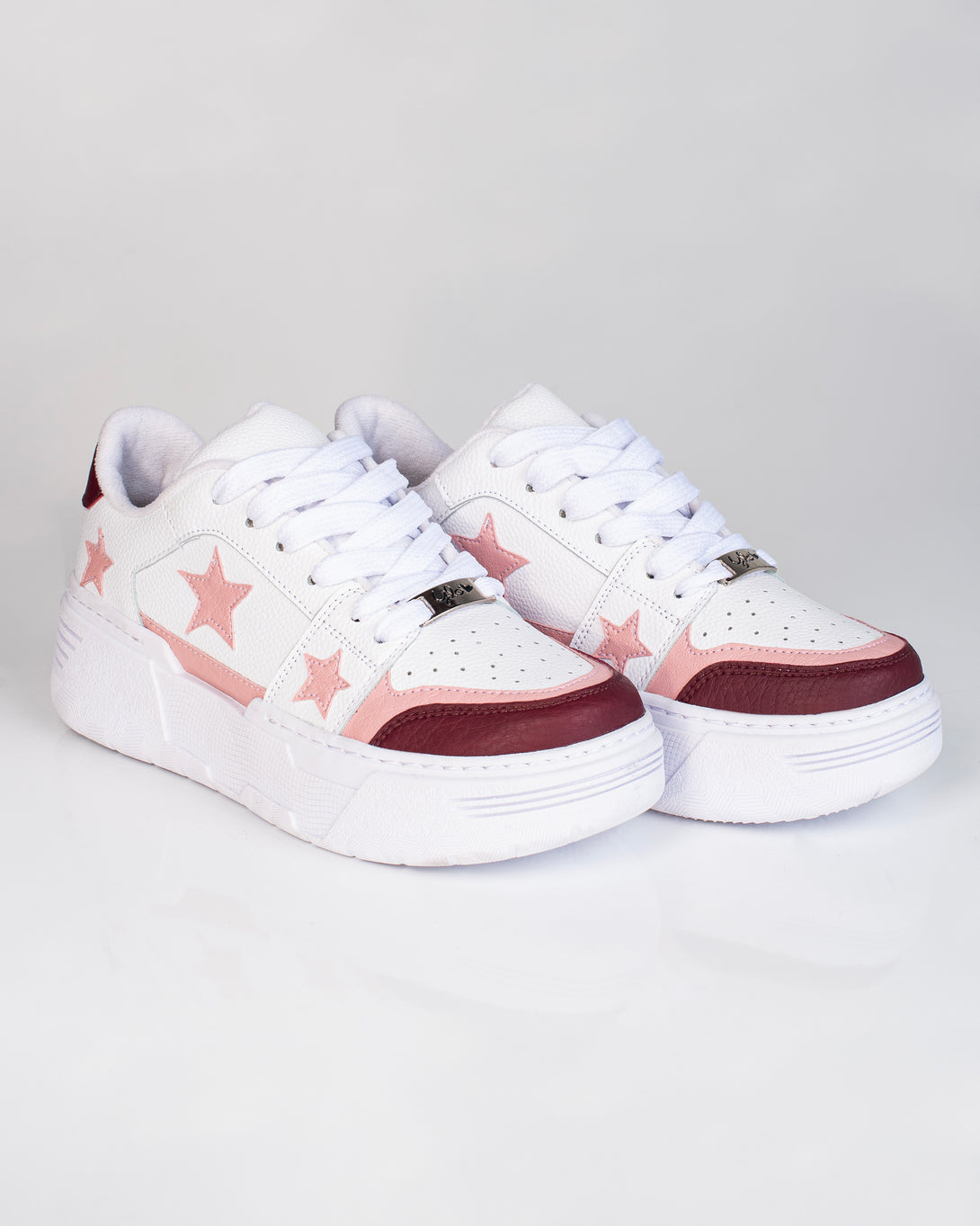 Tenis de Dama con estrellas en color Blanco rosa